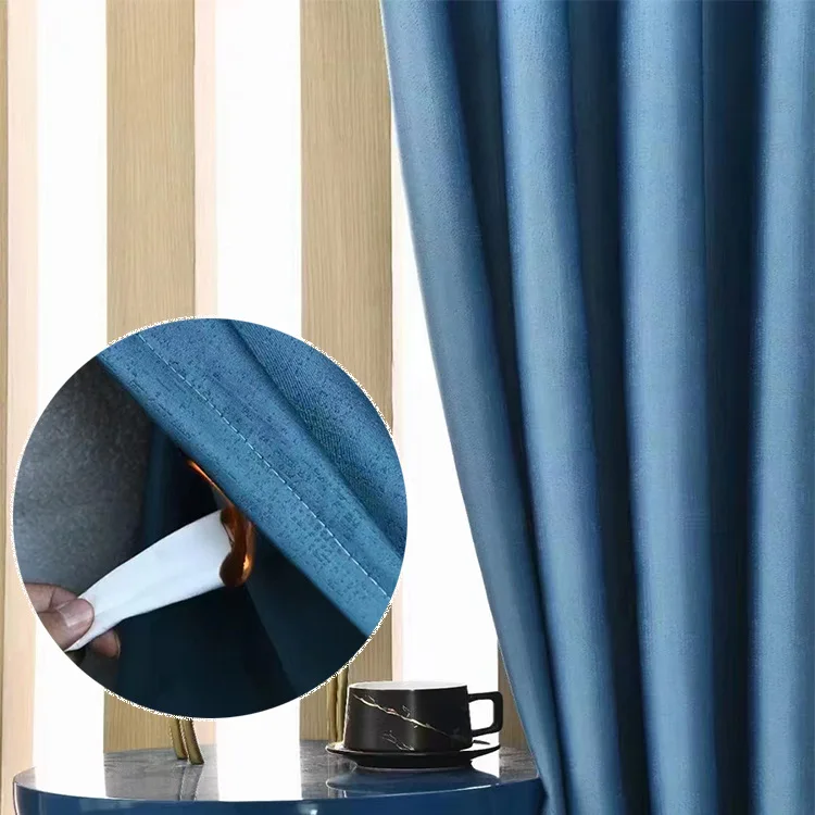 Jacquard Fire Proof Flame Retardant Fabric 90% Black Out Curtain