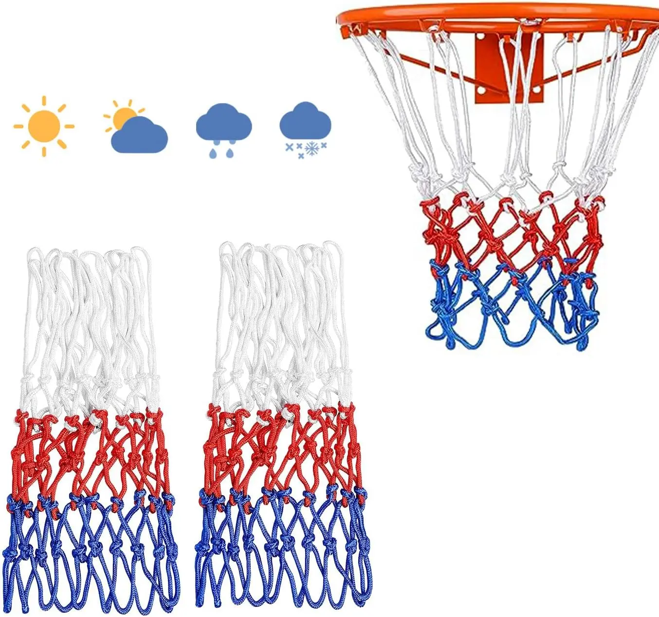3mm Basketball Net Outdoor All Weather Resistant Color Never Fade