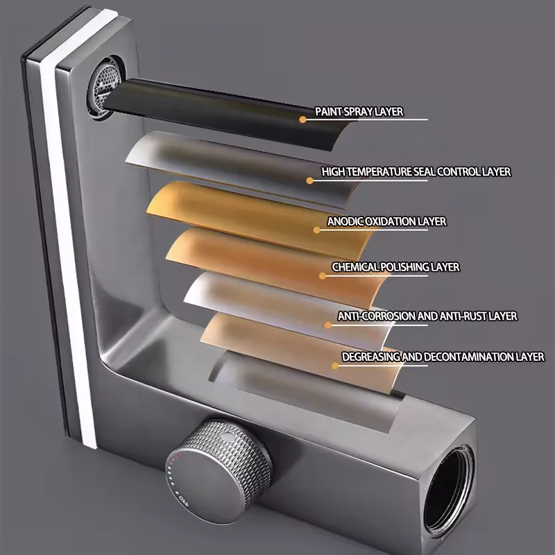 LED Intelligent Digital Temperature Display Hydroelectric Power Smart Surround Atmosphere Brass Aluminum Bathroom Basin Faucet