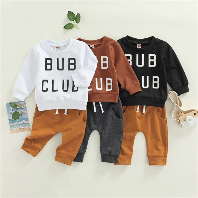 Custom Logo Autumn Newborn Infant Toddler Boys Girls Clothes Casual