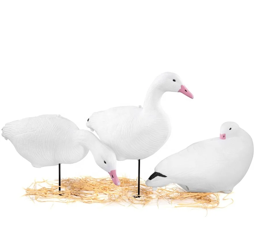 Simulation Style Plastic Bait Snow White Eva Goose Decoy Hunting Goose