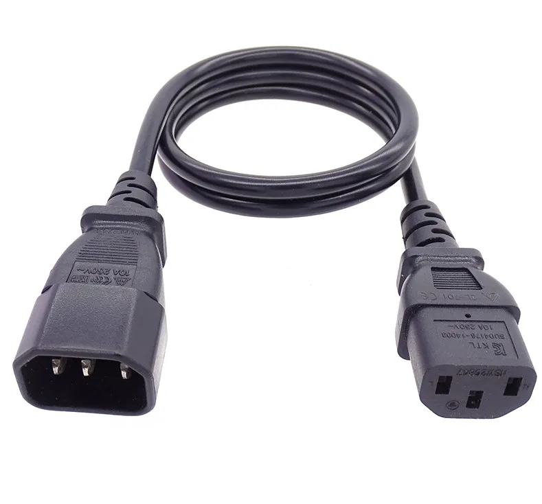 Universal Power Cord IEC C13 to C14 Power Cord 1.5m 1.8m 18AWG C13 C14 Power Extension Cable for PC Computer Monitor PDU LG TV