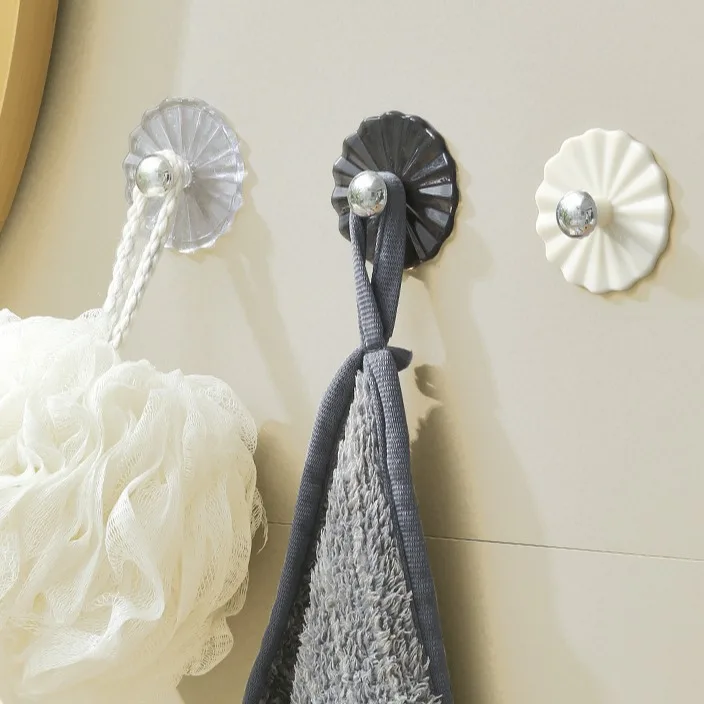 Petal hook Light luxury hook Strong viscose perforation-free bathroom kitchen bathroom door behind the wall towel hook