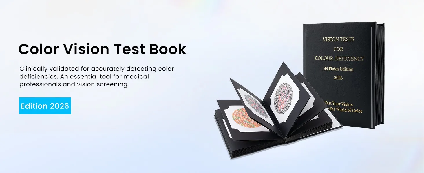 2026 New Edition Ishihara Test Book 38 Papers Color Vision Examination Chart Book For Color Blindness and Weakness Testing