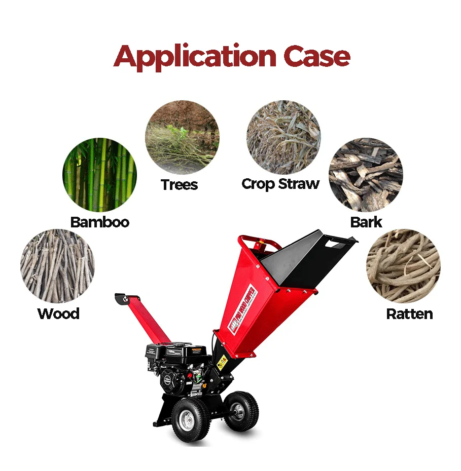 K-maxpower Highly Performance TUV CE 7hp Petrol Powered Small Tree Branch Wood Crusher Mini Wood Chipper Shredder Machine