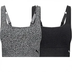 Performance Women's 2-Pack Seamless High Support 100% Nylon Solid Sports Bras Adjustable Straps Removable Ear Pads Made China