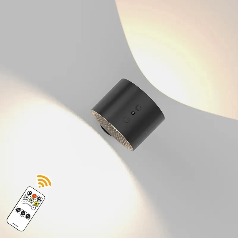 Dimmable Remote Control LED Wall Lamp Touch Switch USB Rechargeable Reading Light Indoor Lighting Magnet Adsorption Wall Light