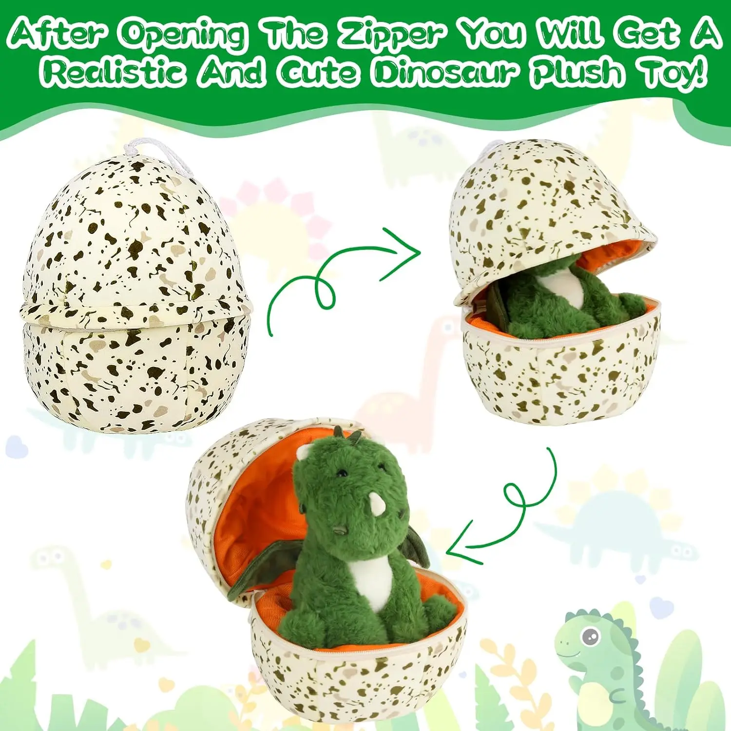 2 in 1 Cartoon Cute Dinosaur Hatching Egg Stuffed Animal Peluche Pillow Doll Toy Kawaii Soft Dinosaur Plush Figure Toy for Gift