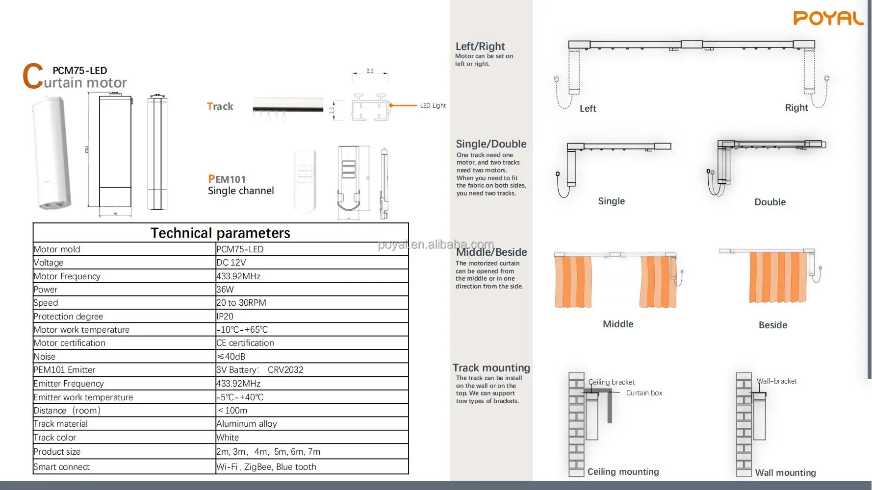 Tuya Smart Wifi Curtain And Track Rails Google Home Voice Control Customized Curved Curtain