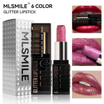 Private Label Diamond Glitter Easy-to-apply Lipstick Non-stick Cup Shimmer Sexy Metallic Makeup Lip Gloss Wholesale