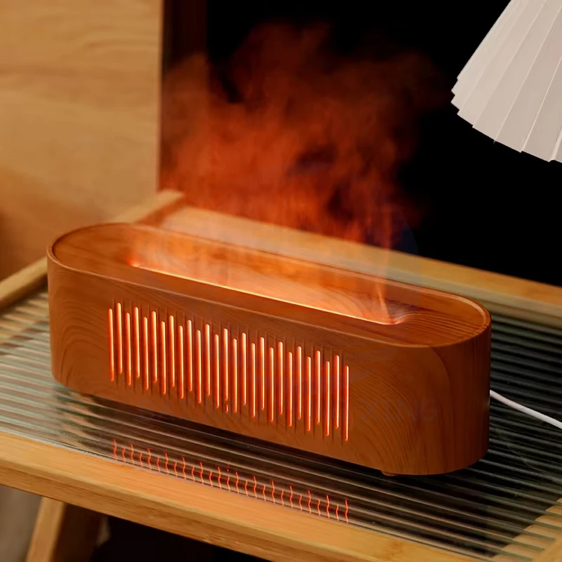 New Hollow Simulation of Flame Humidifier Colourful Lights to Create the Atmosphere of Home Essential Misting 5