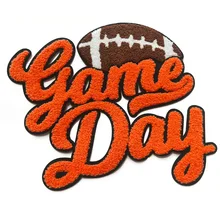 LARGE Game Day Iron on Patch Embroidried Chenille Cheetah Game Day Patches Sew on Sports Clothing