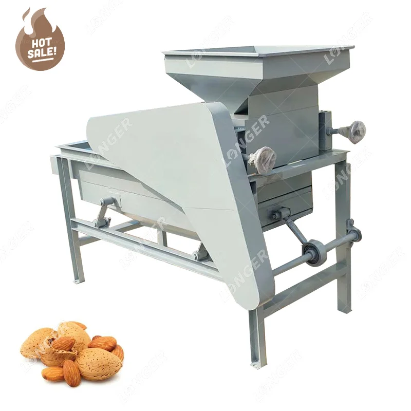 Automatic Palm Kennel Nut Cracker Machine Apricot Kernels Shell Breaking and Separating Hazel Nut Shelling Machine