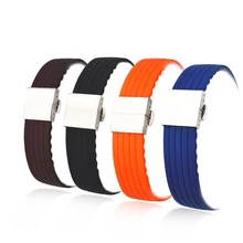 New style 304 stainless steel butterfly watch buckle clasp silicone changeable watch bracelet 20/22/24mm