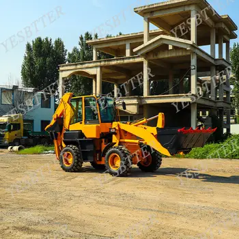 YESBETTER 4x4 2.5 Ton Backhoe Loader and Front Loader with Yunnei 92KW Engine Chinese New Year Sale Rated Load 2.5 Ton