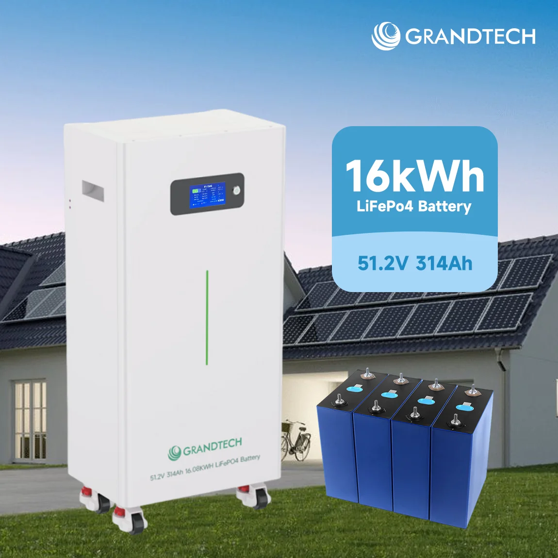 US Stock 48V 300Ah 400Ah Large Capacity LiFePO4 Battery 15Kwh 16kwh 30Kwh Wall Mounted Solar Power Storage Battery