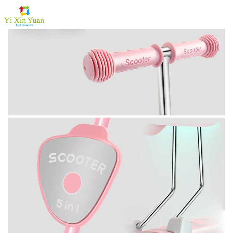 
 Новый трехколесный детский скутер с мягким сиденьем, складной, с большим колесом, детский скутер с регулируемой высотой  