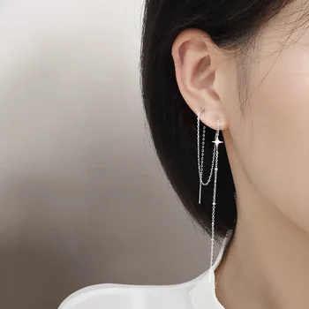 Aretes con cadena -   Earings piercings, Ear jewelry, Earrings