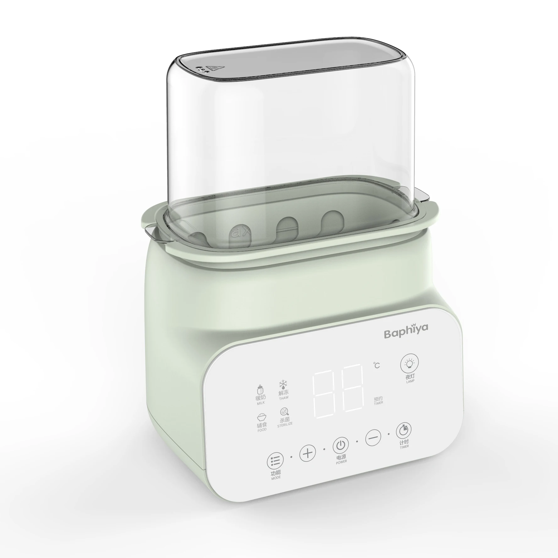 Baphiya New Design 6 in 1 Digital Touch Panel Baby Bottle Warmer with Led Night Light