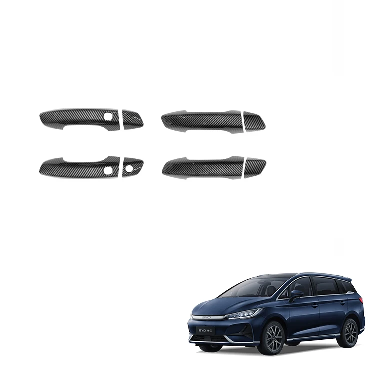 Handle Cover for BYD M6 Accessories EMax7 ABS Carbon Fiber Pattern Door Wrist Modified Protective Cover Exterior Accessories