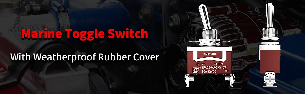 Marine Toggle Switch 12V DC 30A - Waterproof & Heavy Duty