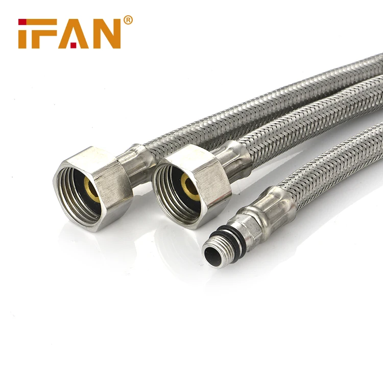 IFAN Factory OEM Water Use Iron Cap Duct Hose 30-60cm Stainless Steel Metal Braided Hose Shower Flexible Hose