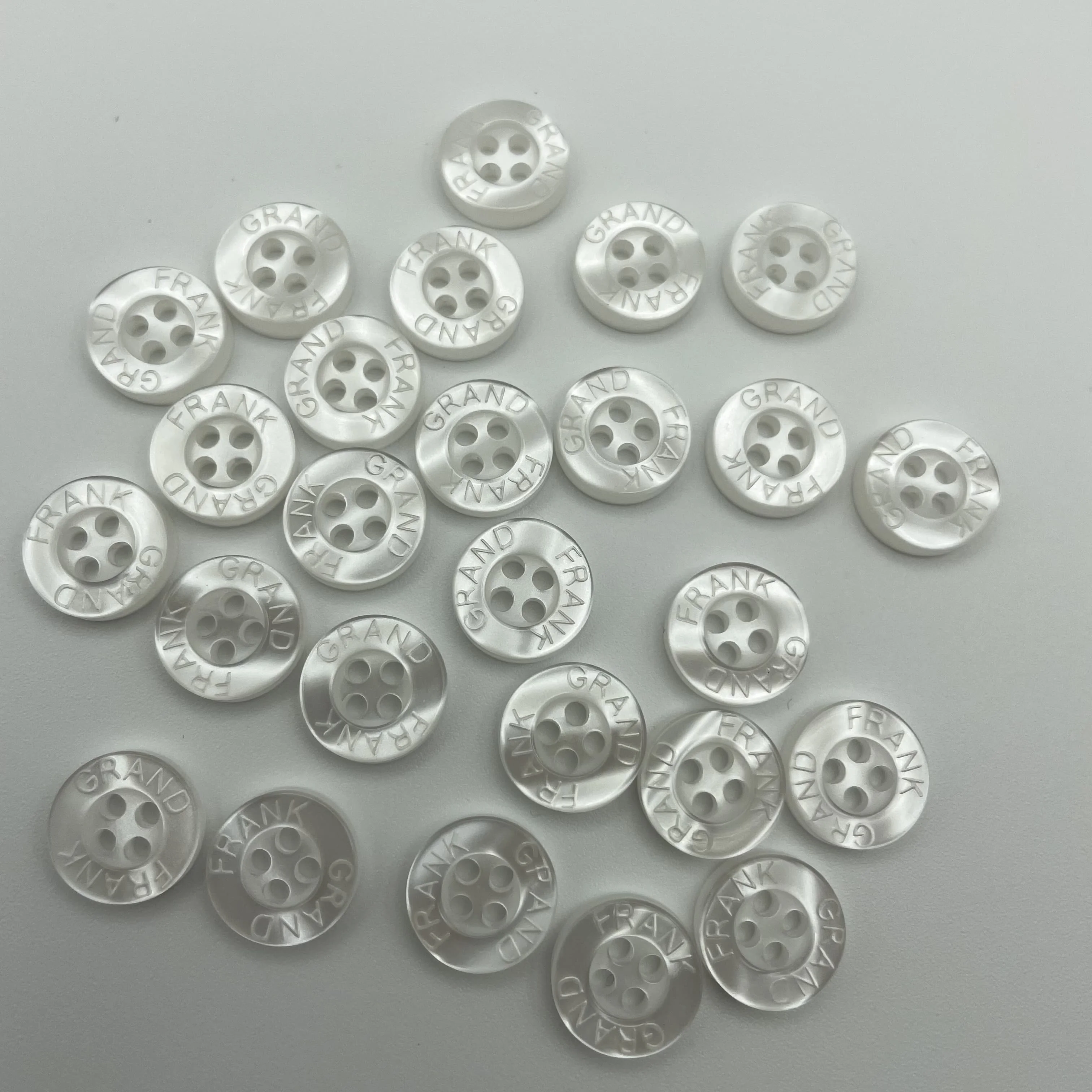 10mm Customize Logo White Small Buttons for Sewing Crafts Resin Buttons Bulk Shirt Clothes Flatback Buttons