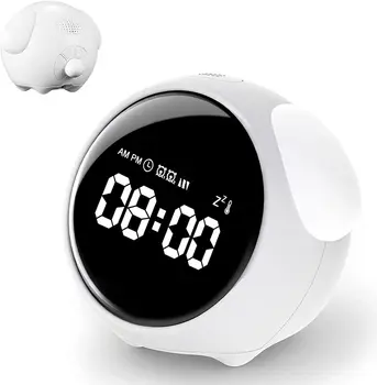 Alternative view of Cute Sound Machine Bedside Alarm Clock Sleep Training Clock with Wake up Night Light, Dual Alarm Clock for Kids Girls Boys