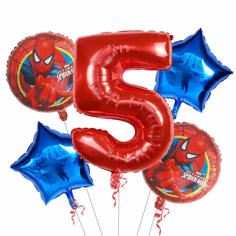 Hot Sale 5 Pcs Super Hero Spiderman Round Foil Balloon Set 32 Inch Number  Globos For Birthday Theme Party Decoration - Buy Spiderman Balloon,Super  Hero Balloon,Number Foil Balloons Product on 