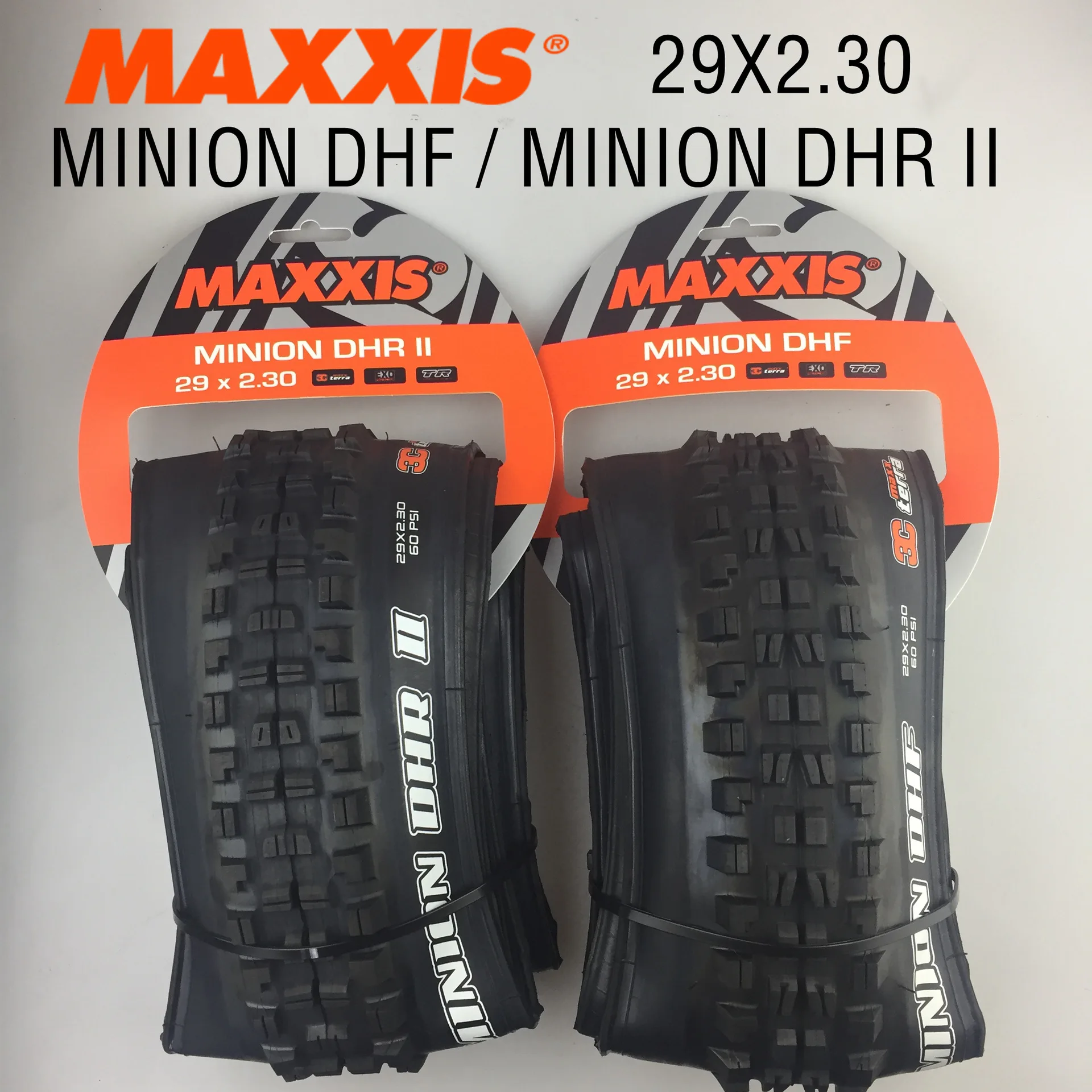 MAXXIS MINION DHF DHR II - Durable MTB Tires for 26, 27.5, 29 Inches