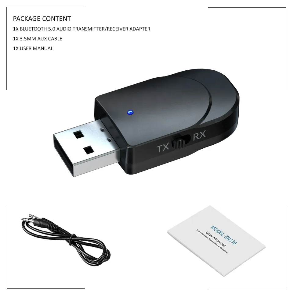 Denash Bluetooth 6.0 2 In 1 Ricevitore E Trasmettitore, Adattatore ENC Con Batteria 550mAh E AUX 3,5 Mm Per Tour E Viaggi