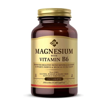 OEM Private Label Vegan Relaxation & Digestion Support Supplement Halal Organic Vitamin B6 Magnesium Glycinate Capsules