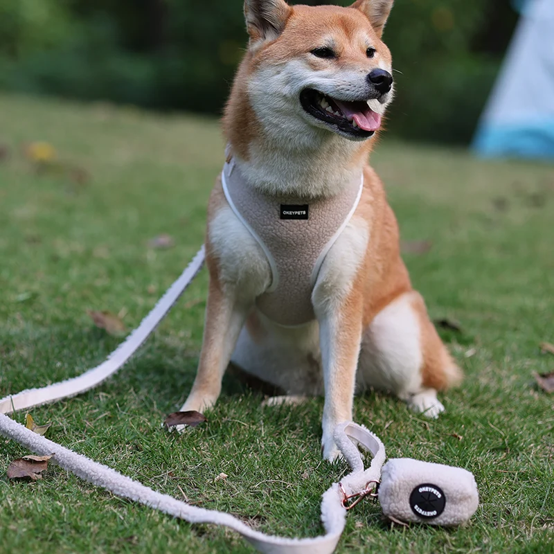 Wholesale Custom Sherpa Pet Accessories Dog Collar Outdoor Portable Durable Lamb Fleece Luxury