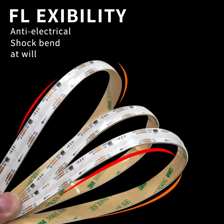 Dream Color FCOB SPI RGB IC COB LED Light Strip Flexible COB 24V Addressable Digital Led Pixel Strip