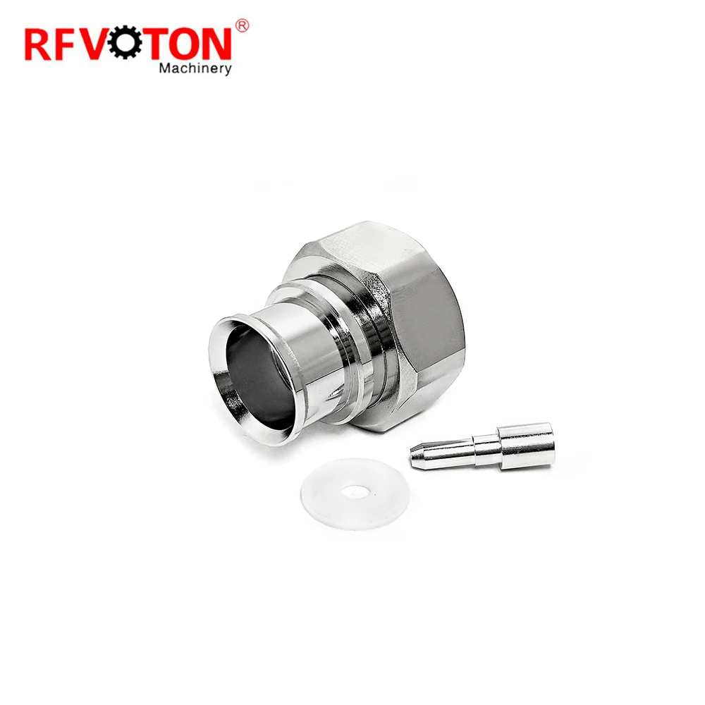 RF connector 4.3-10 type male pin straight solder for 1-2 super flexible RF coaxial cable plug factory