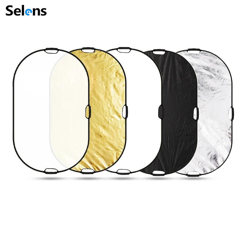 Selens Slr4-5in1h_80*120cm Oval Reflector Portable Light Diffuser
