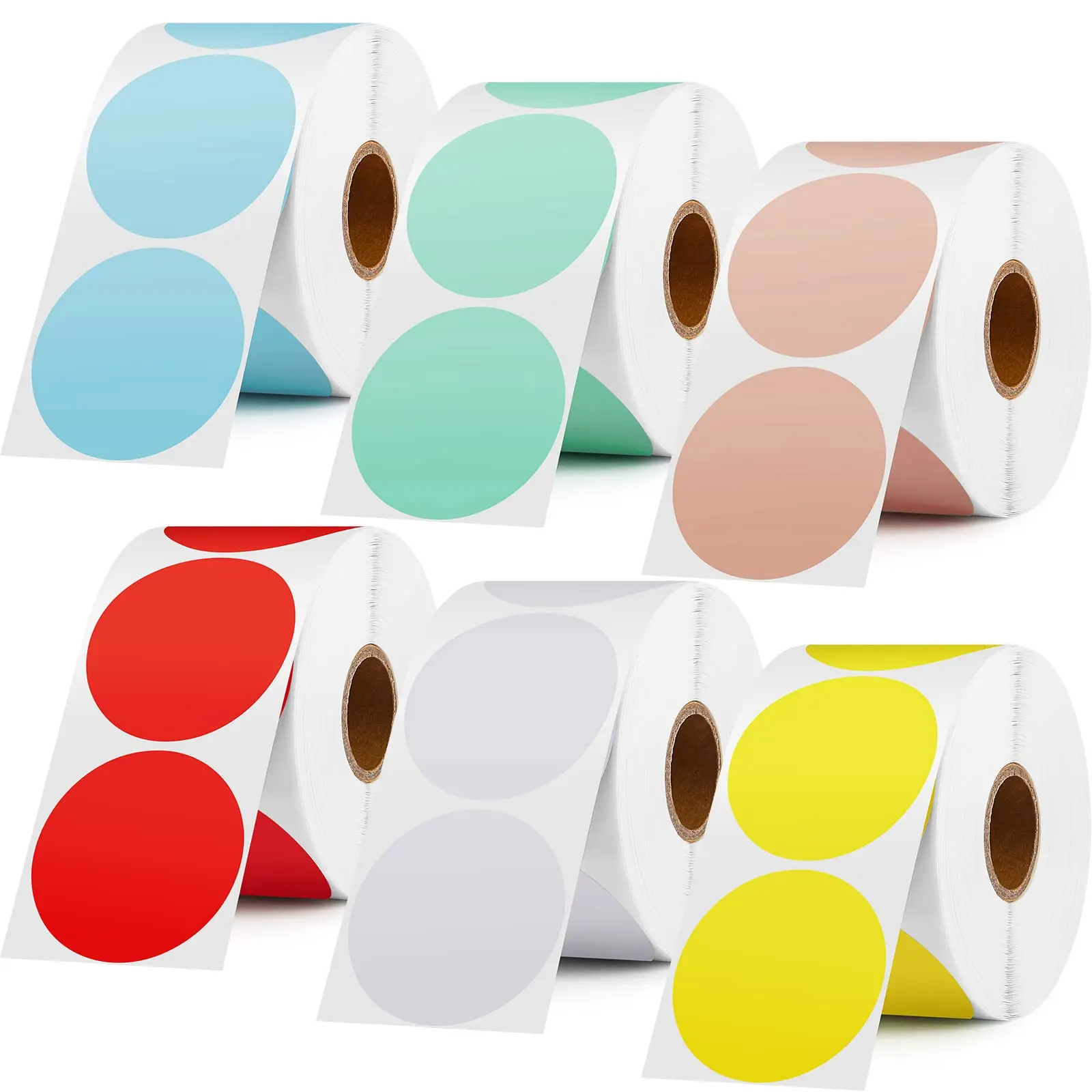 2" Inch Round Color Thermal Labels 50mm Custom Circle Thermal Label Printer Colorful Printing Colored Round Thermal Labels