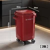 Rojo-20L con tapa y ruedas