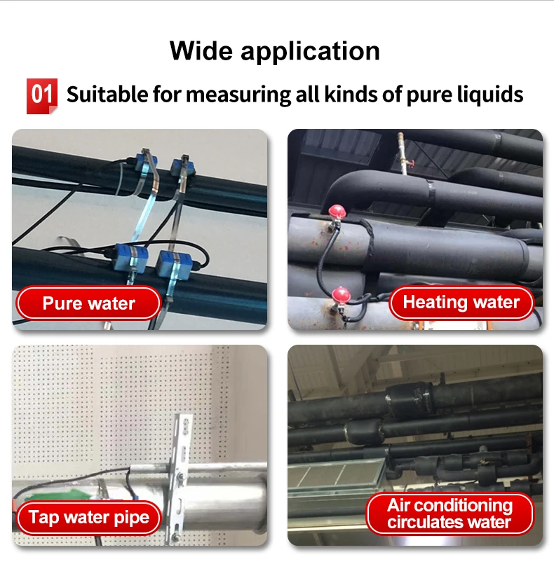 Supmea OEM Clamp on Ultrasonic Flow Meter Wall Mounted Ultrasonic Flowmeter