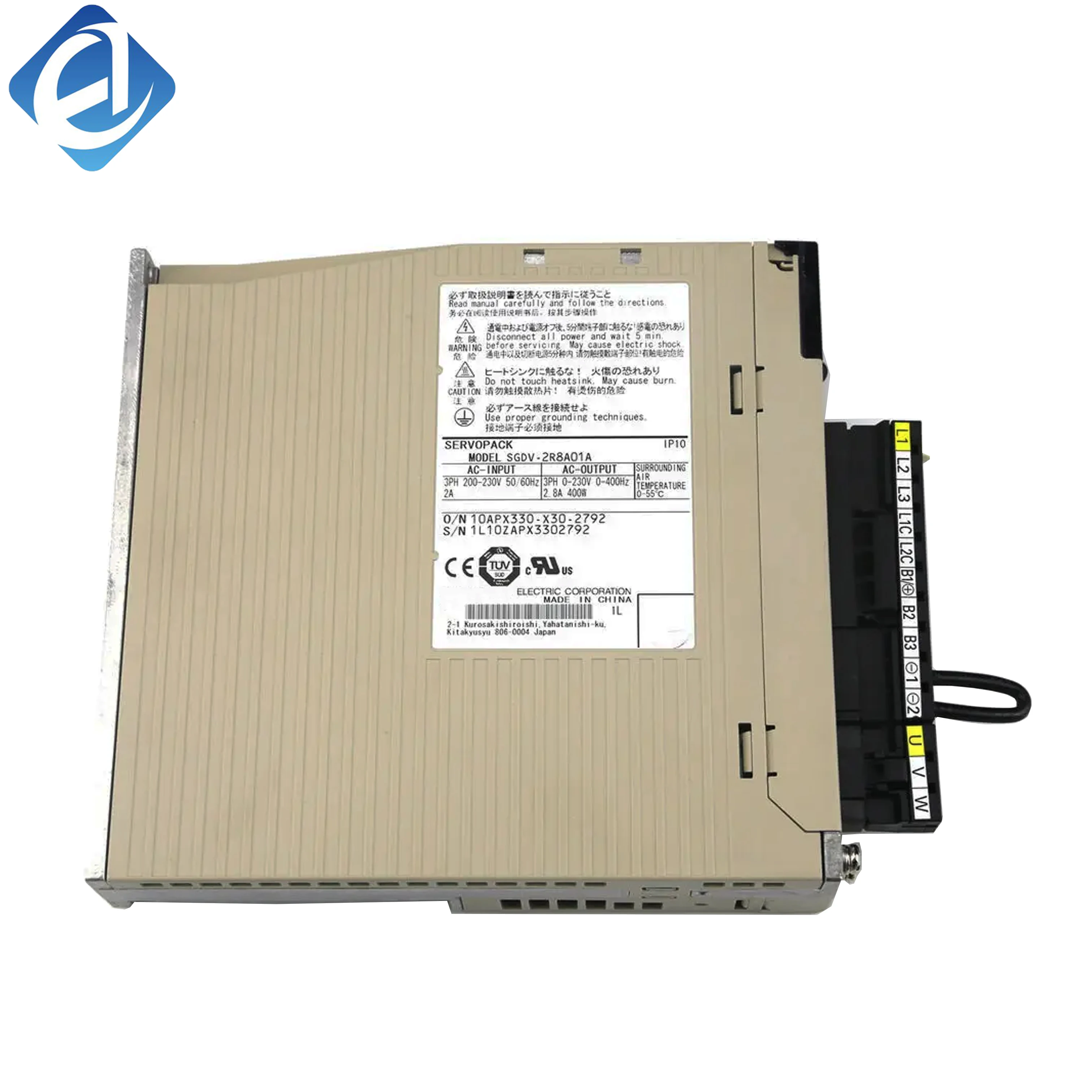 New Original SGDV-2R8A01A Yaskawa Sigma V SGDV series servo drive, matched with servo motors for high-precision position, speed and torque control in small industrial automation motion systems.