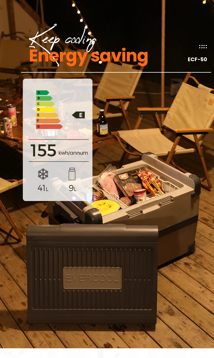 50L 12V DC Compressor Mini Car Fridge Freezer for Truck RV