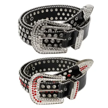 New Trend Bling Blin Rhinestone Belt Men Women Western Cowboy Crystal Studded Dna Diamond Belt For Jeans Cinturon De Strass
