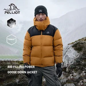 Pelliot Men's Outdoor 800 Fill Goose Down Jacket Super Light Cold-Resistant Wind-Proof Plus Size A/W Mountaineering Casual 95%