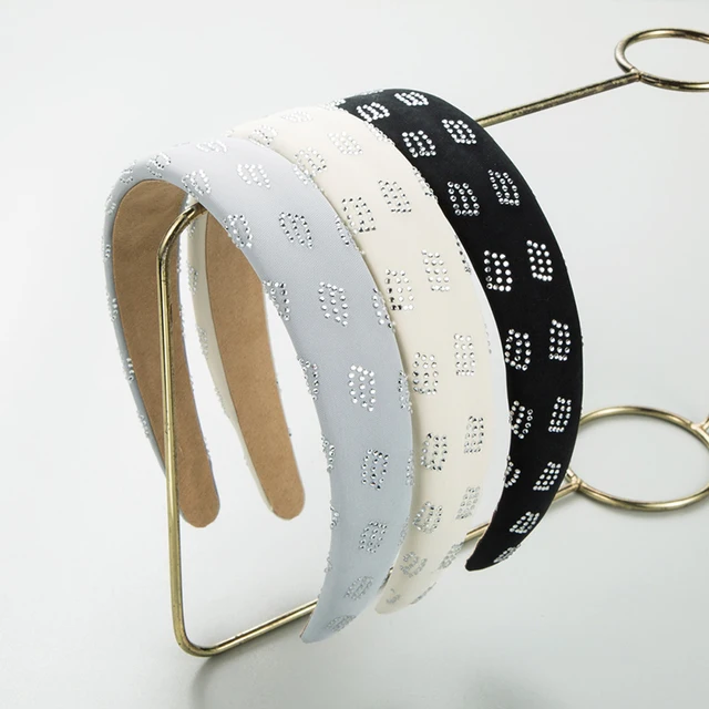 New Solid Color Fashion Hair Band Simple Rhinestone Luxury Hair Hoop Elegant All-match Versatile Headband