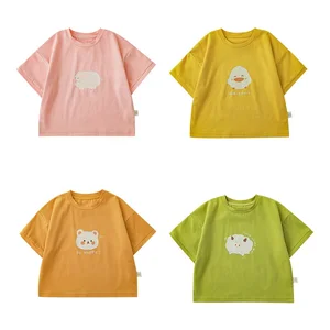2022 Summer Cotton T Shirt Kids Cartoon Printing O-neck Short Sleeve Children T-shirts for Girls