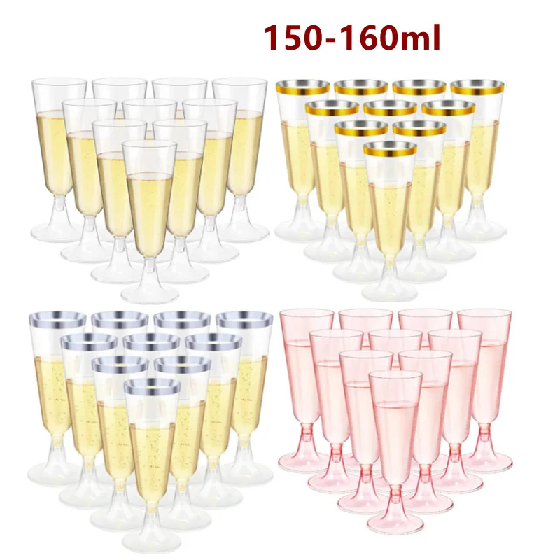 Calici Vino Plastica Monouso Oro
