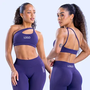 Seamless One Shoulder Bra Impact Gym Plus Size Options Fitness Yoga Bra