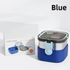 Caja de color azul-inglés.