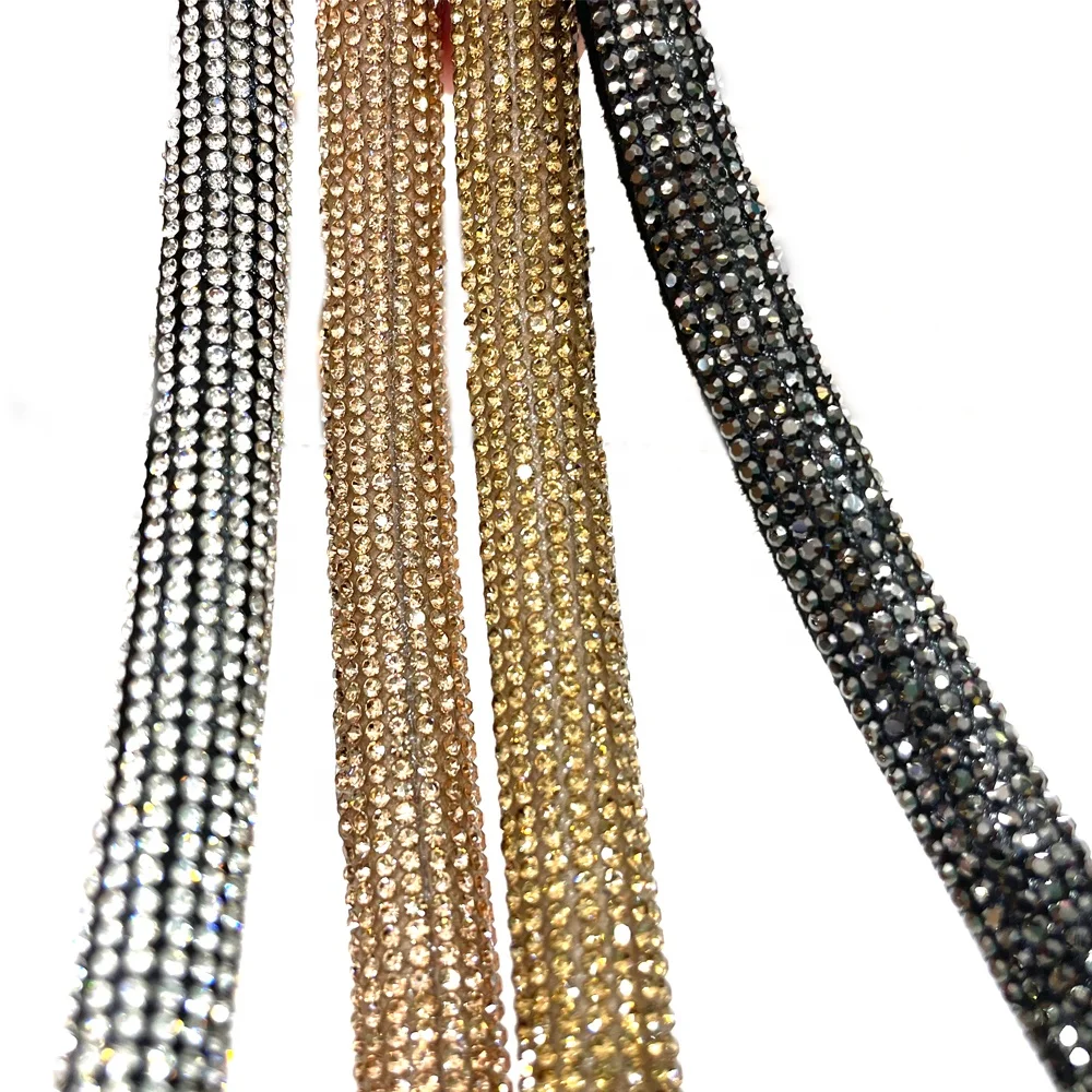 Zirong Cotton Core Rope rhinestone for sandal decoration Crystal Strip Rhinestone  Rope for Garment Shoes - Zirong Shoes Material Manufacturing Co., Ltd.