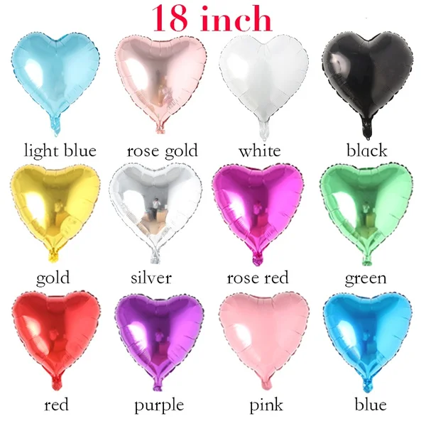 18" Hot Pink Heart Shape Helium Foil Balloon Wedding Baby Shower Birthday Party 